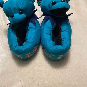 Grateful Dead Blue Bear Slippers with Colorful Accents